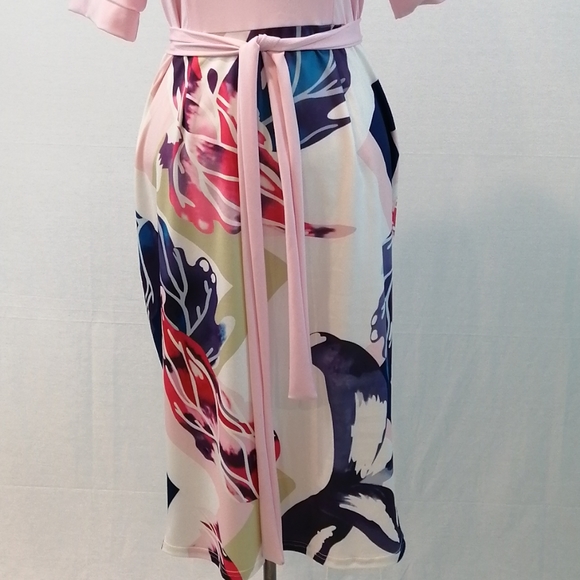 KISSMODA Women's Bodycon Elegant Pencil Dress With Belt Large - Picture 4 of 13